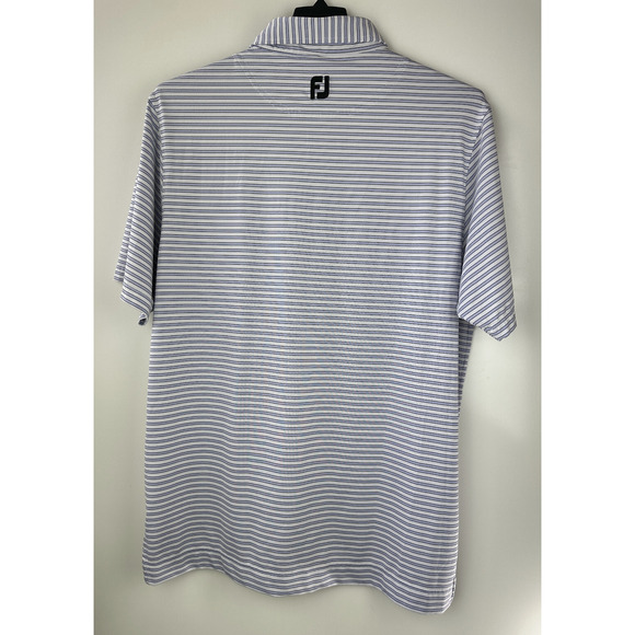 Bundle Lot of 2 Footjoy Men's Golf Polo Shirts Size Large Pinstripe Blue White - Picture 13 of 16
